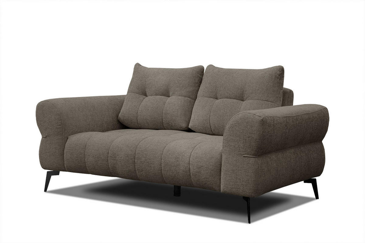 SOFA SALVINI 2-Sitzer, taupe - Taupe/Schwarz, Holzwerkstoff/Textil (176/88/99cm) - Courtois Laville