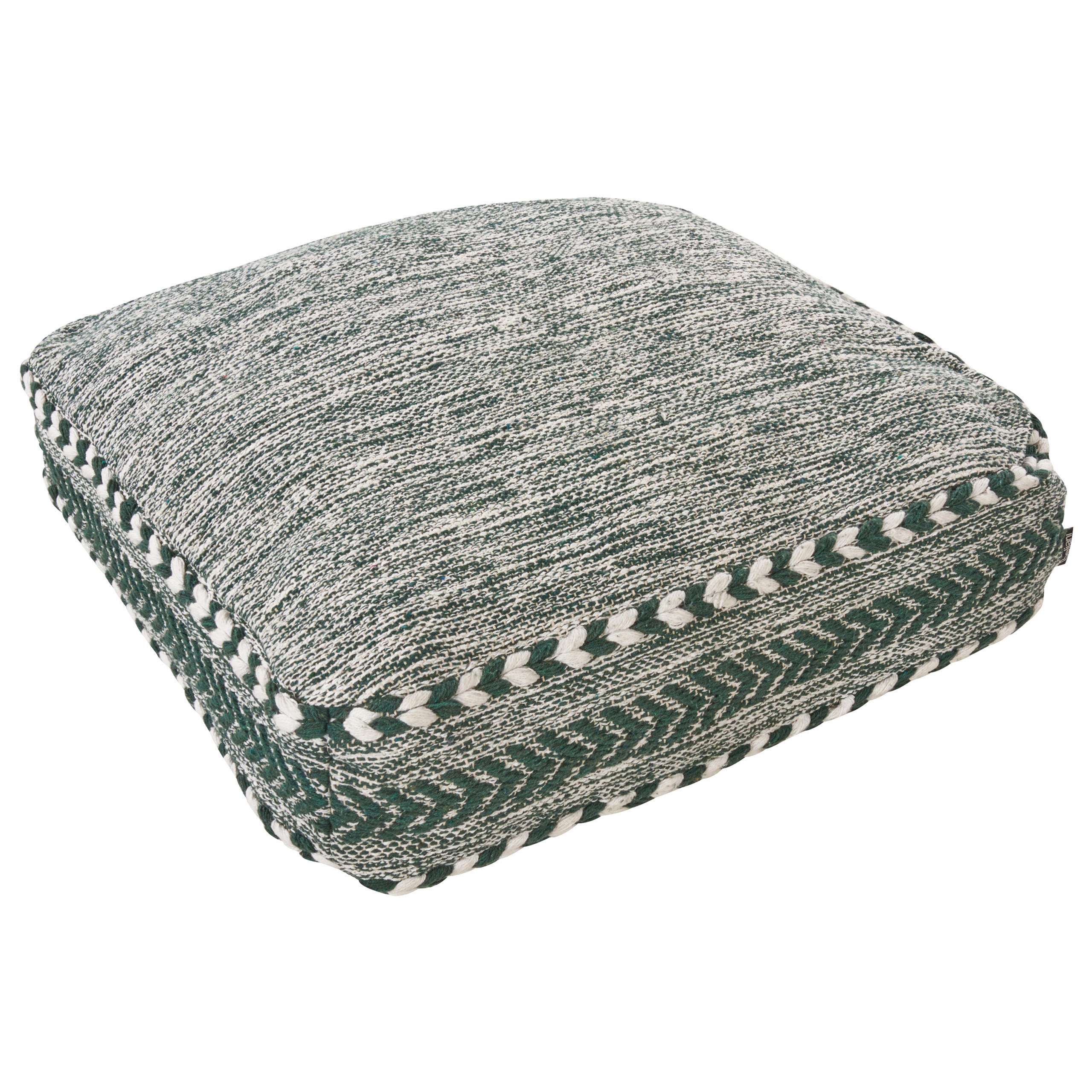 POUF Birch 60/60/12 cm - Grün, Naturmaterialen (60/12/60cm) - Beliani