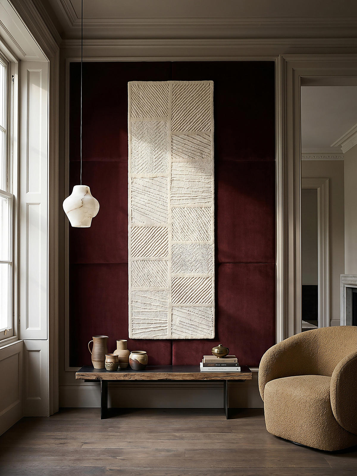 WOLLTEPPICH CARVE, geometrisch, Weiß, 80 x 300 cm - Beige, Textil (80/300cm) - KADIMA DESIGN