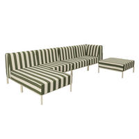 GARTENSOFA mit 5 Sitzplätzen, Khakigrün - Grün, Textil - Oviala