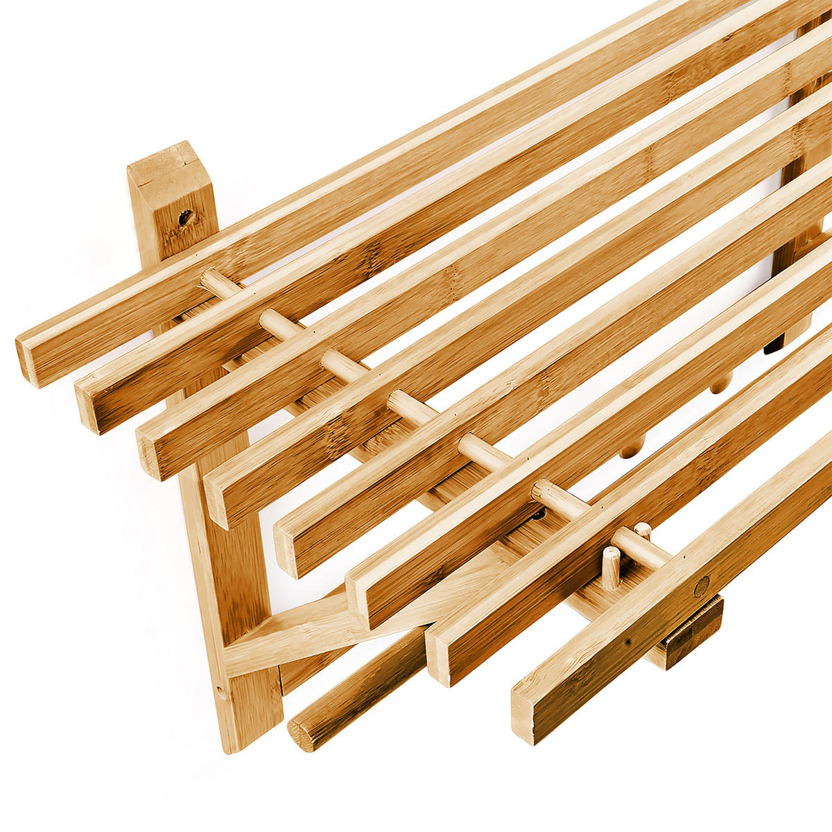 WANDGARDEROBE - Hellbraun, Holz (60/35/30cm) - Relaxdays