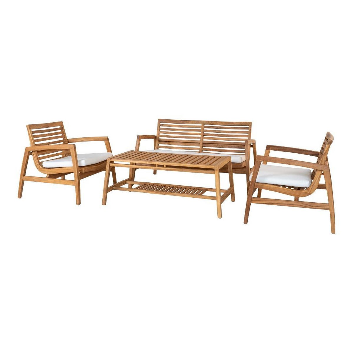 LOUNGE-SET, Sanna, Teak, 71 x 80 x 73 cm - Teakfarben, Holz - ebuy24
