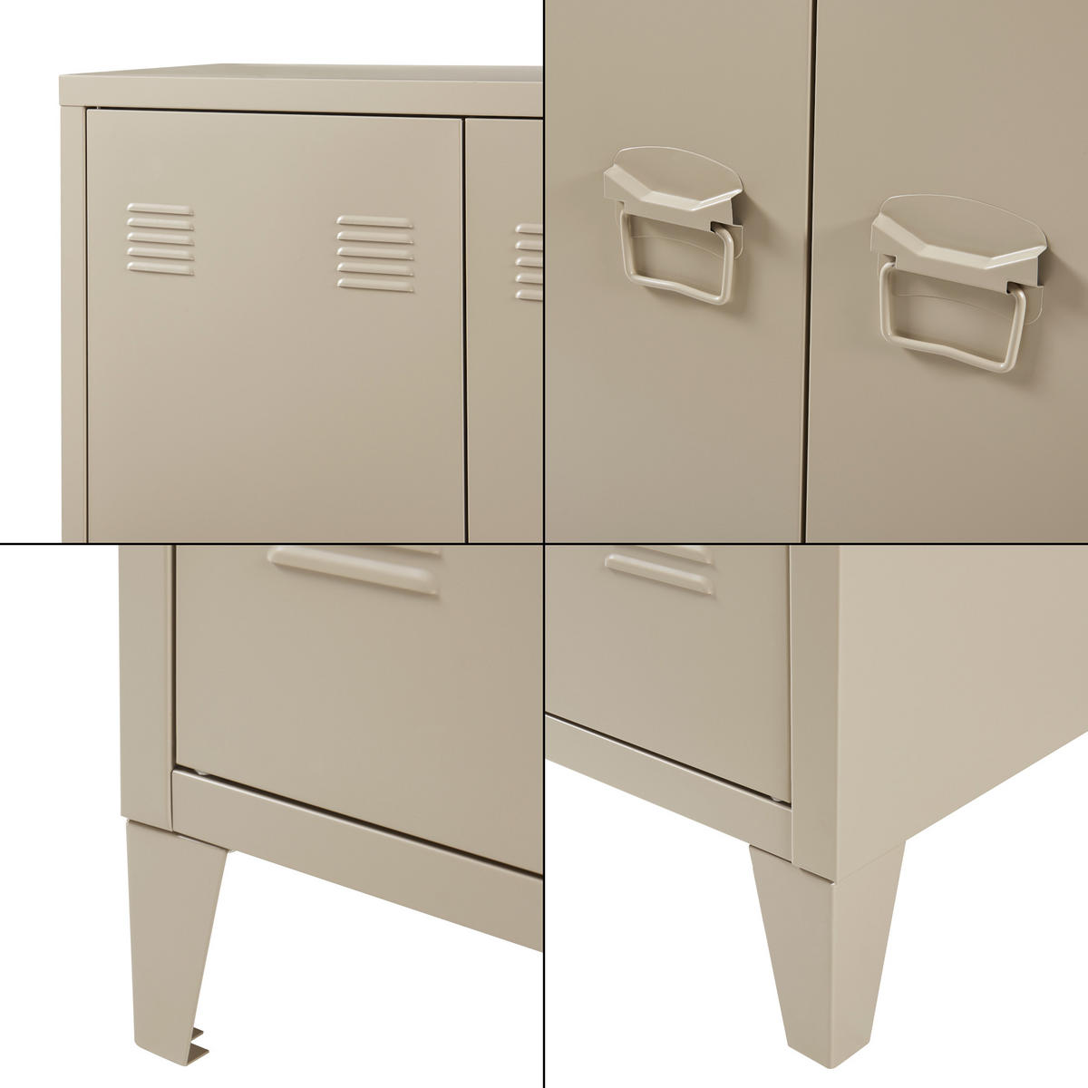 METALLSCHRANK Oripää - Braun, Metall (75/110/33cm) - [en.casa]