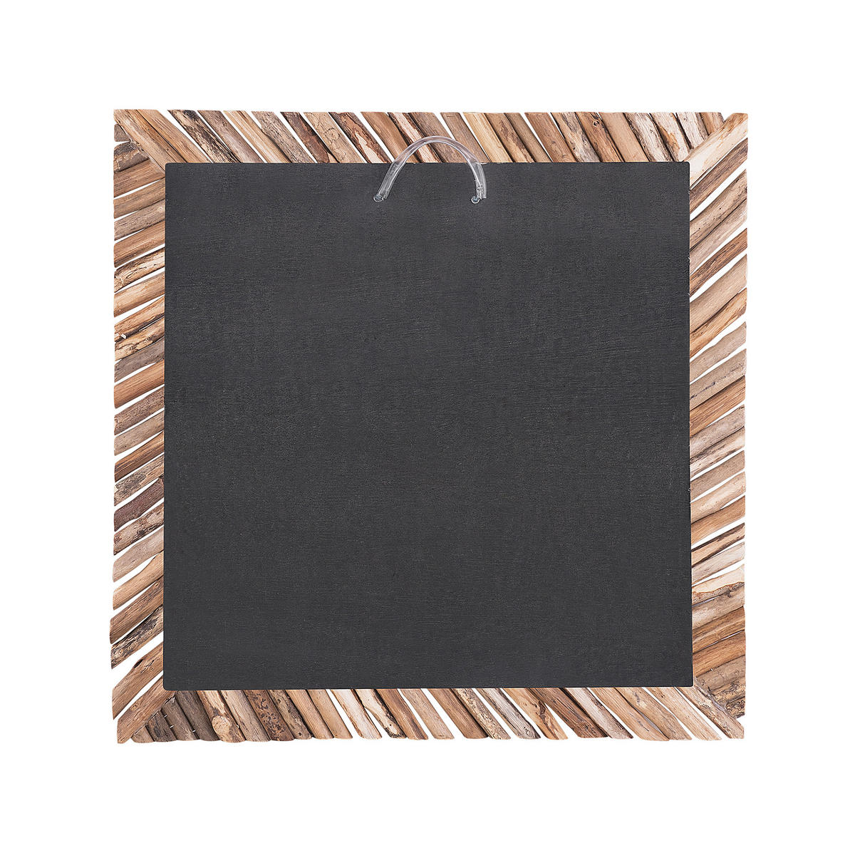 WANDSPIEGEL Holz hellbraun quadratisch 60/60 cm Kanab - Hellbraun, Holz (60/60/5cm) - Beliani