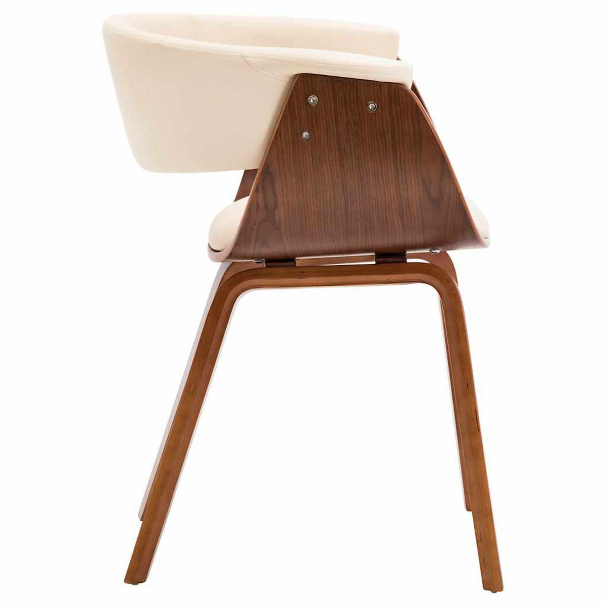 ESSZIMMERSTÜHLE 2Er Set Creme Bugholz Und Kunstleder - Creme, Leder (51/72/59.5cm) - vidaXL