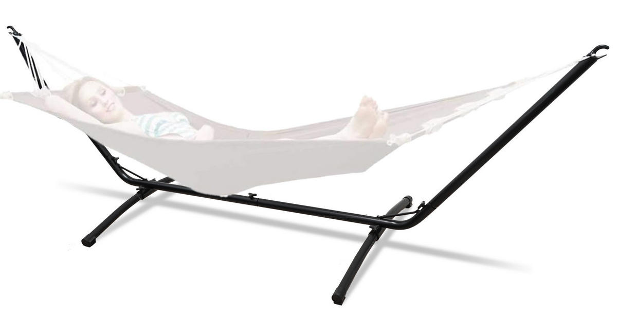 HÄNGEMATTENGESTELL bis 120kg, 310/100cm, schwarz - Schwarz, Metall (310/100/95cm) - Amanka