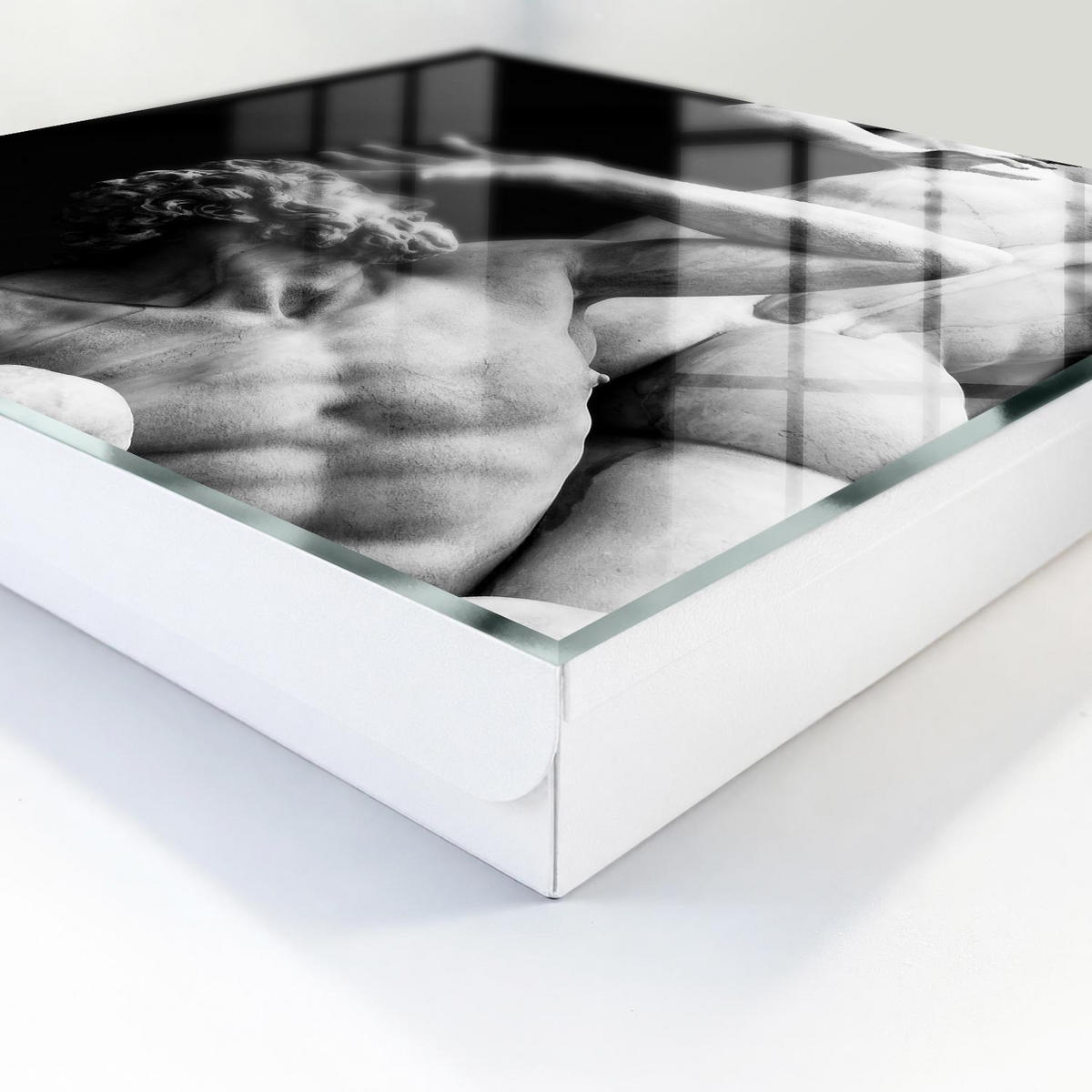 SCHLÜSSELBOX Weiß 30x30 cm – Türöffnung nach rechts - Stein Emotionen - Schwarz, Metall (30/30/5cm) - TULUP