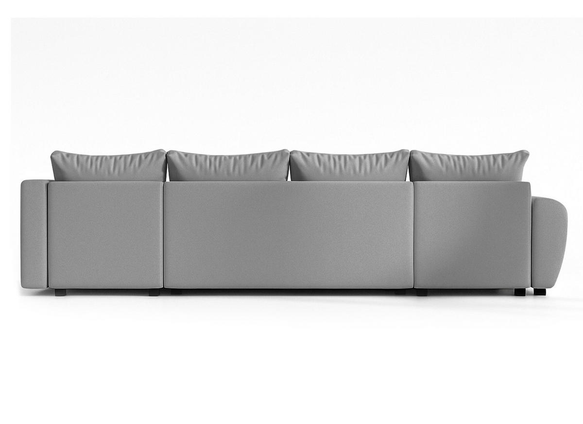 WOHNLANDSCHAFT Malatya U Form MAX Hellgrau 311/145/82 cm mit Schlaffunktion - Hellgrau/Schwarz, Kunststoff/Textil (208/82/303cm) - AX Living