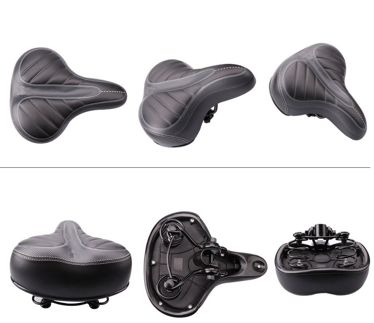 FAHRRADSATTEL – Damen City & Touring – Anatomisch, Gel-Polsterung, Ergonomisch, Wasserabweisend, Komfortsattel gegen Sattelschmerzen - Schwarz, Textil/Metall (20.5/8/24.5cm) - Dunlop