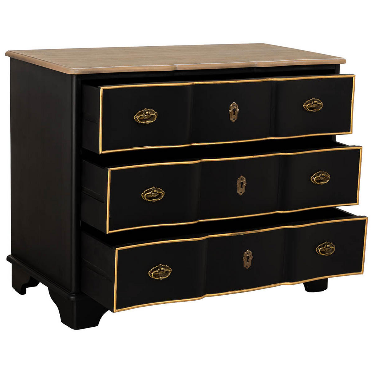 KOMMODE aus holz 100x50x80cm - Schwarz, Holz (100/80/50cm) - Wanderlust