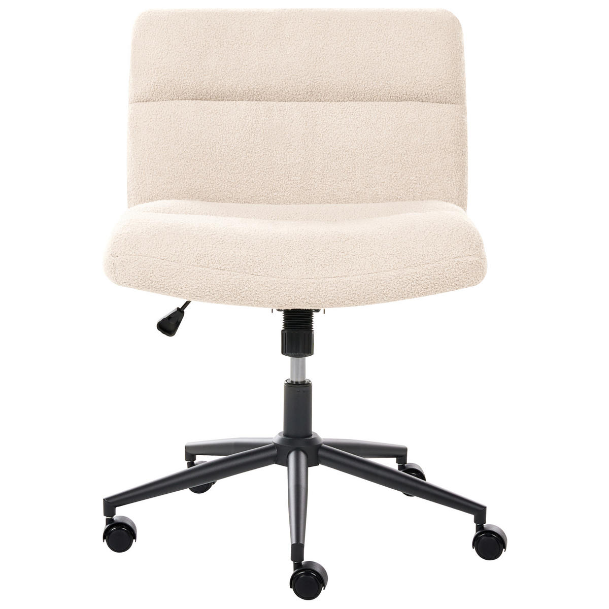 SCHREIBTISCHSTUHL Bouclé Hellbeige Catlin - Beige, Textil (64/80/68cm) - Beliani