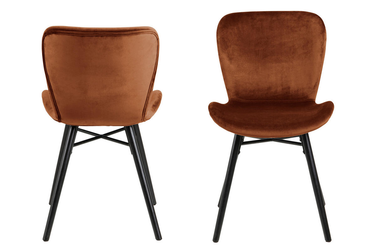 STUHL 2er-Set orange - Orange, Holzwerkstoff (47/82/53cm) - ebuy24
