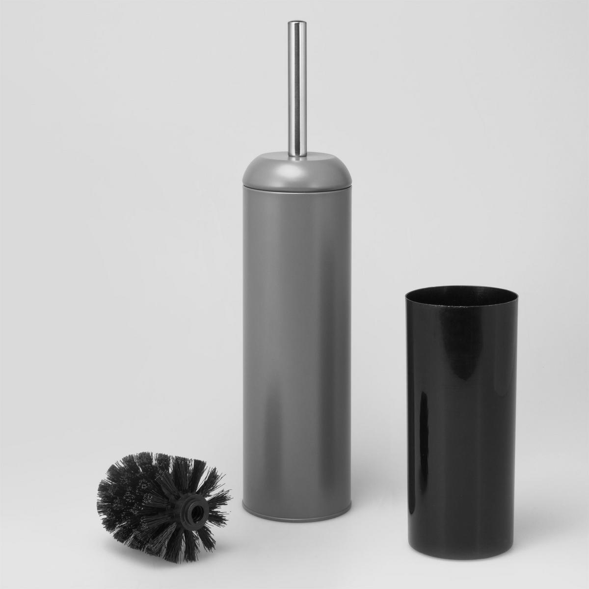 WC-GARNITUR, grau, Edelstahl - Grau, Metall (9/40/9cm) - bremermann