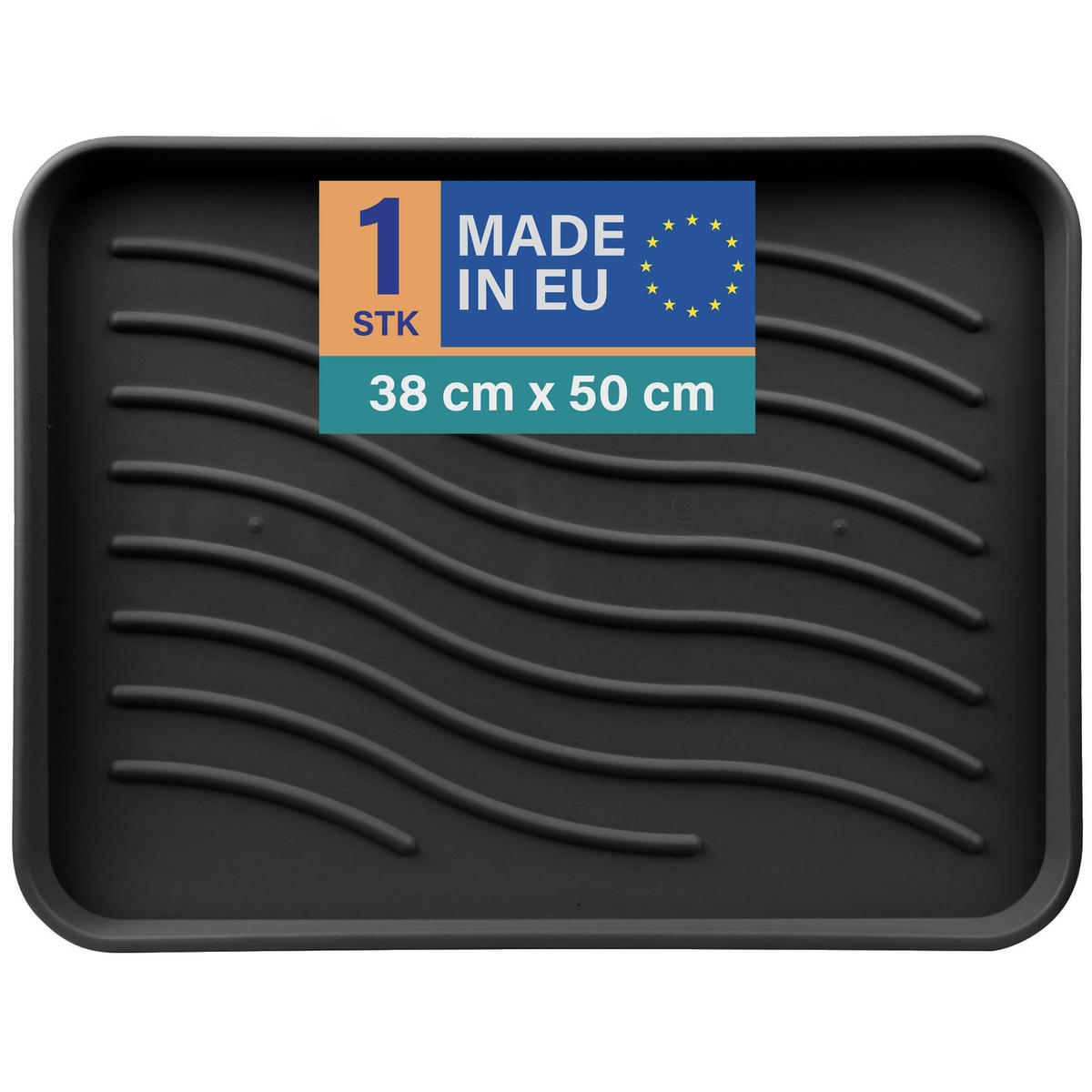 SCHUHABTROPFSCHALE Schwarz 50x38 cm - Schwarz, Kunststoff (38/50cm) - Bestlivings