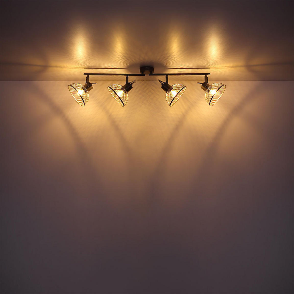 DECKENLEUCHTE MONIGA Anthrazit Geflecht - Anthrazit, Metall (93.6/16/20.8cm) - Globo Lighting