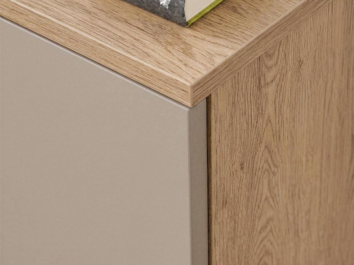 WOHNWAND Noir II - Kaschmir/Eichefarben, Holzwerkstoff (160/148/35cm) - MIRJAN24