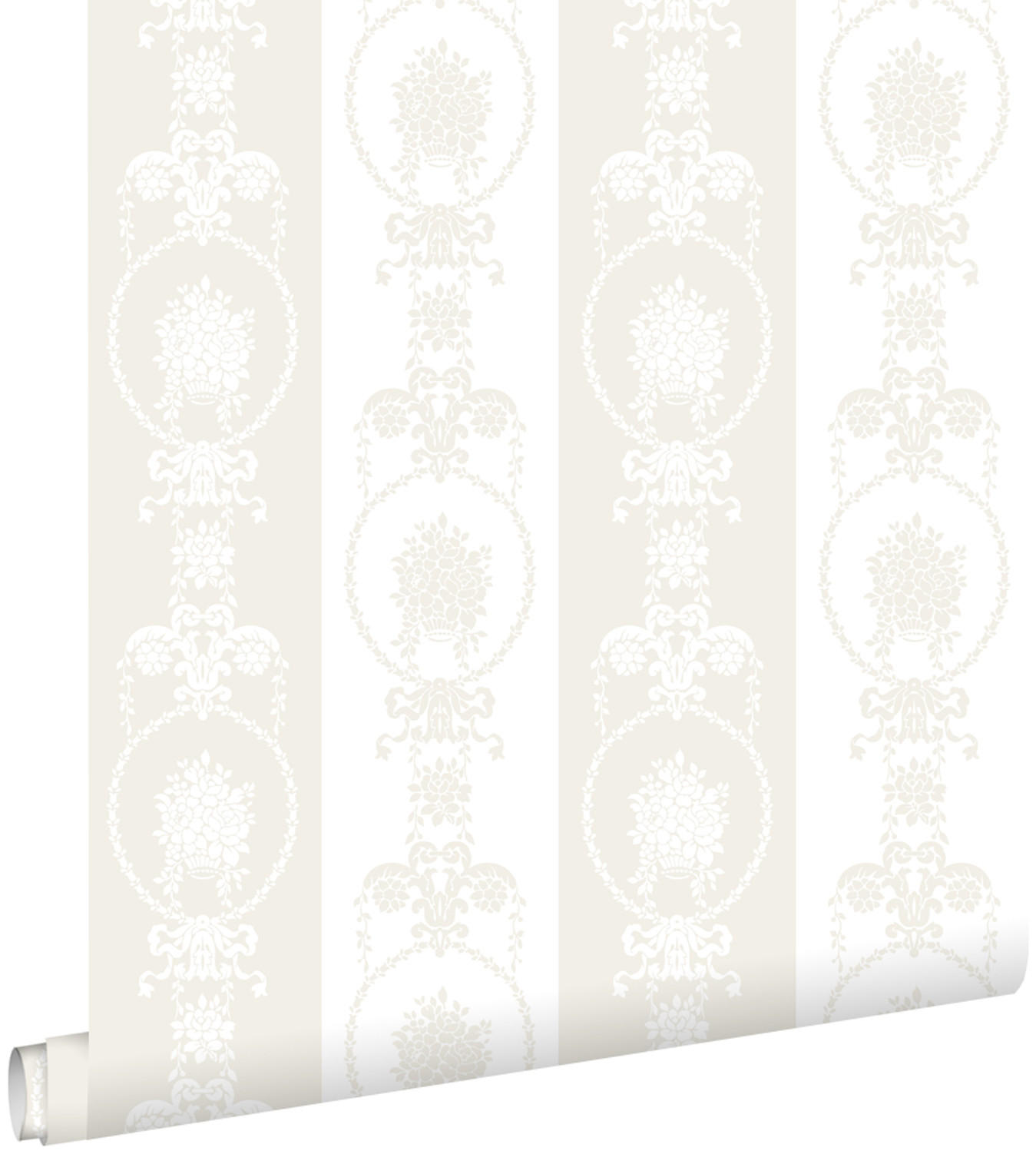 TAPETE Barockmuster 53 cm x 10.05 m - Weiß, Papier (53/1000cm) - ESTAhome