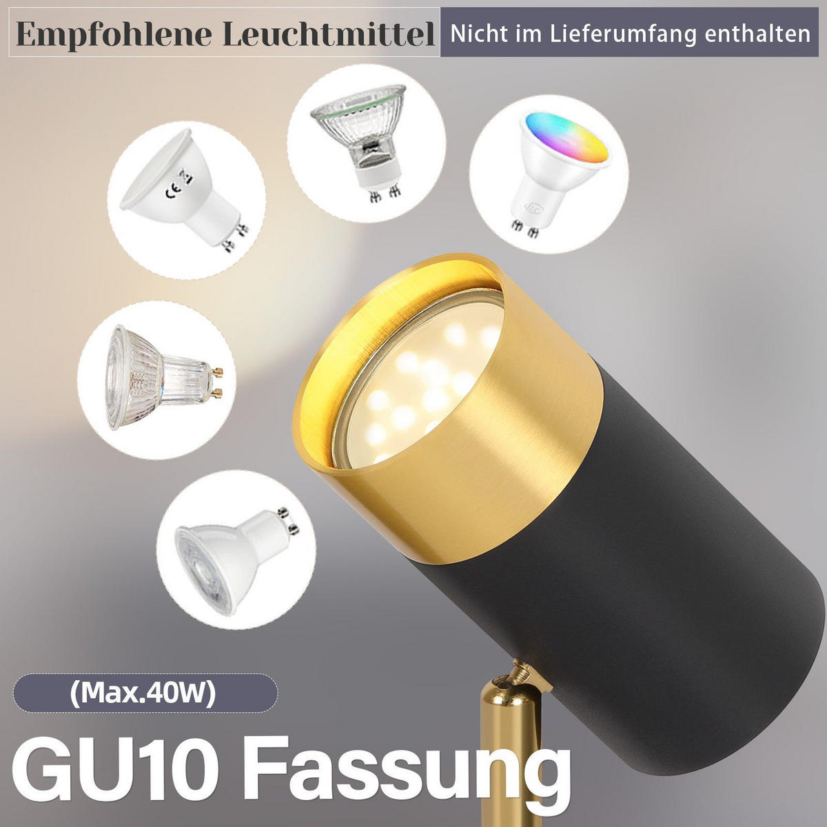STRAHLER Schwerin 1-flammig 10/10/17 cm - Schwarz, Metall (10/10/17cm) - Nettlife