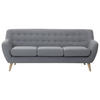 3-SITZER-SOFA hellgrau/hellbraun Motala - Hellbraun/Grau, Textil (182/76/83cm) - Beliani