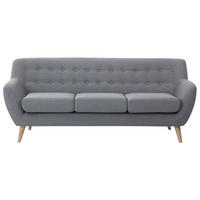 3-SITZER-SOFA hellgrau/hellbraun Motala - Hellbraun/Grau, Textil (182/76/83cm) - Beliani