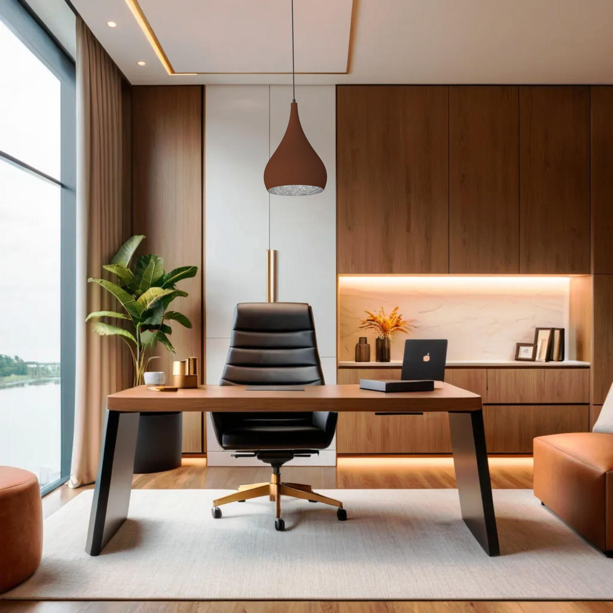 HÄNGELEUCHTE - Braun, Metall (25/25/20cm) - Lumicom