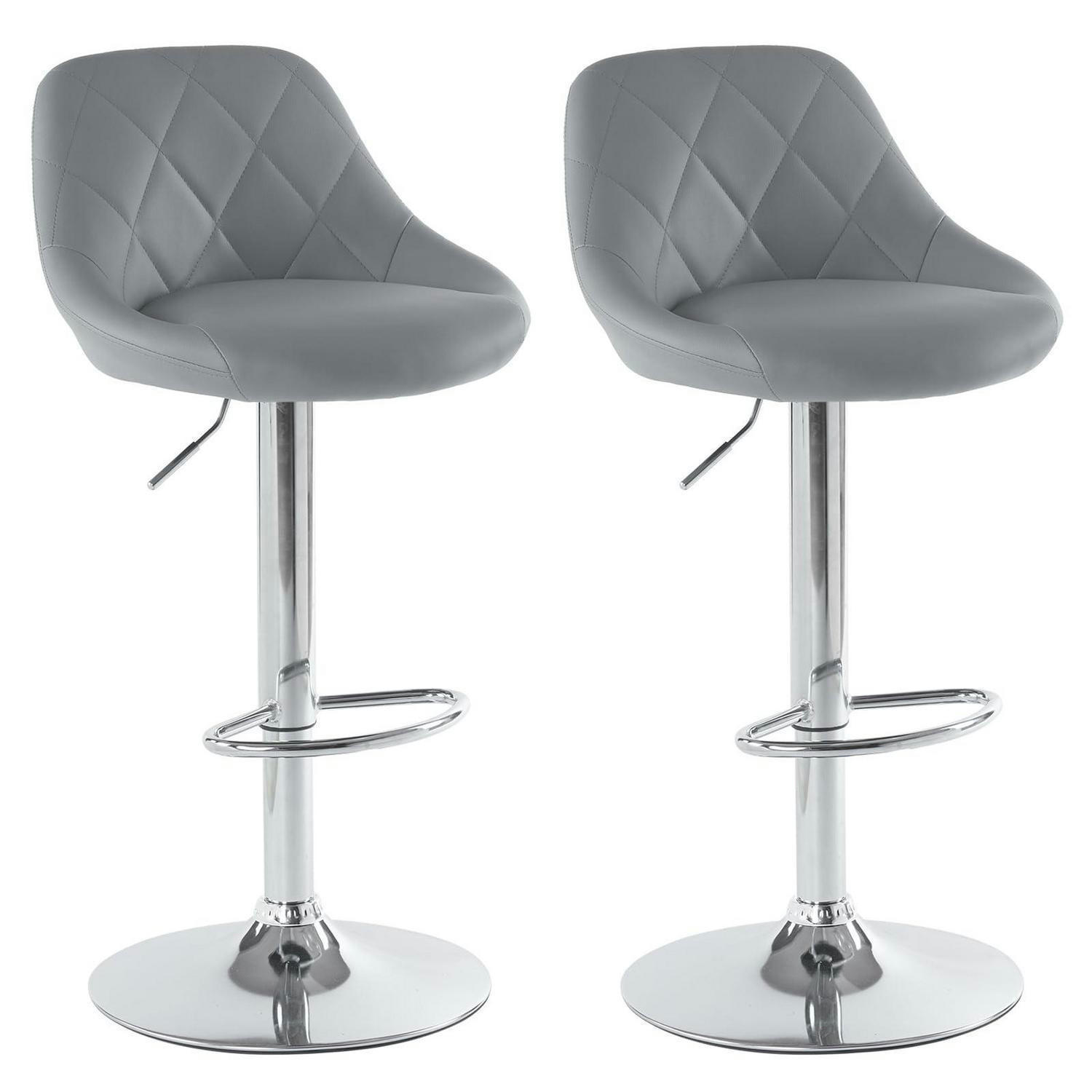 BARHOCKER 2er Set höhenverstellbar Grau - Grau, Kunststoff (40/83/40cm)