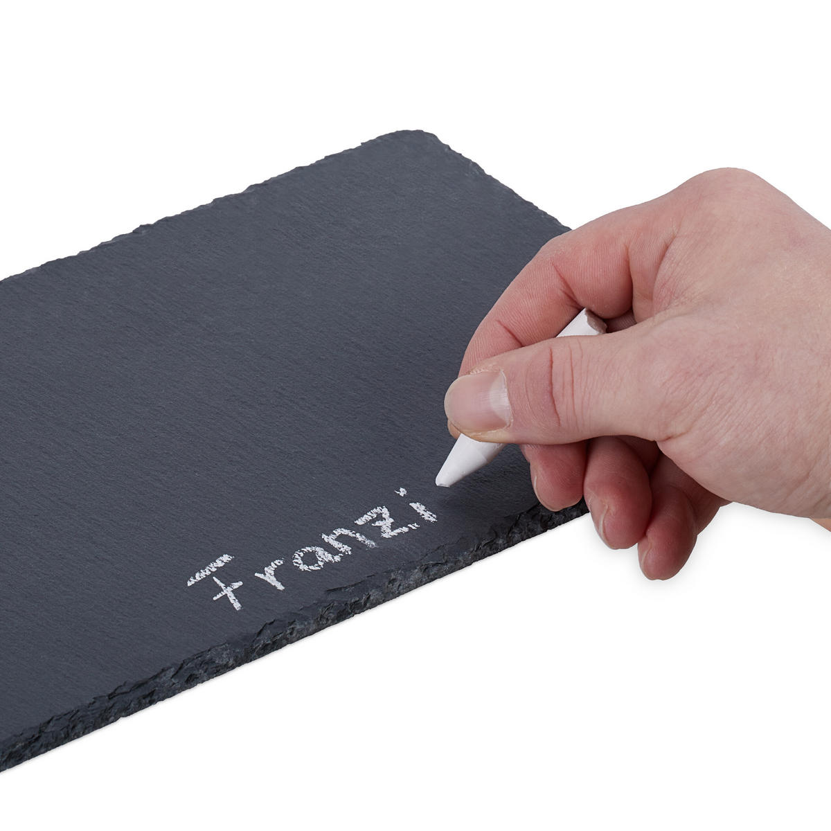 4XSCHIEFERPLATTE - Anthrazit, Stein/Textil (26/1/16cm) - Relaxdays