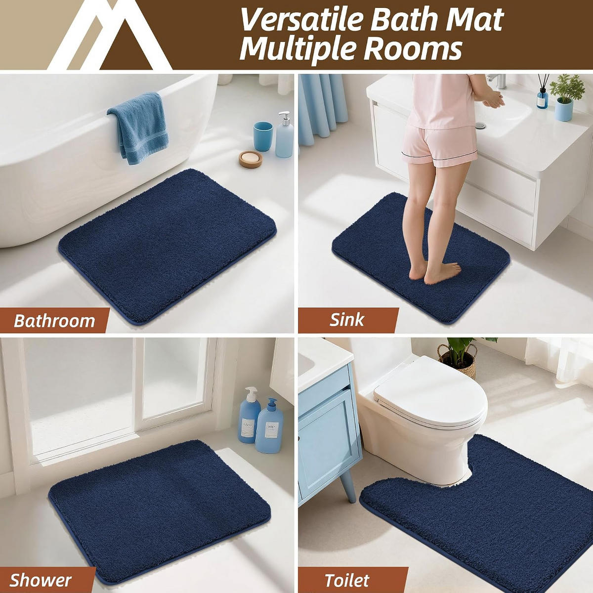 DUSCHMATTE – 60 x 90 cm – Blau - Blau, Textil (31/24cm)