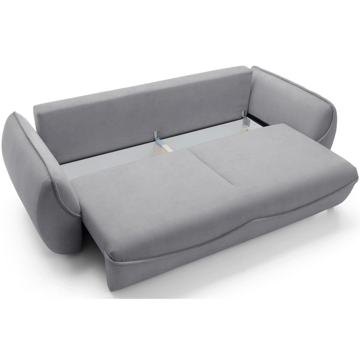 3-SITZER SOFA Cutie Hellgrau Easy-Clean-Velours - Hellgrau/Schwarz, Textil (257/90/114cm) - Selsey