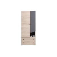 KINDERKLEIDERSCHRANK DARLA D03 80/50/190 Eiche/Anthrazit - Anthrazit/Sonoma Eiche, Holzwerkstoff (80/190/50cm) - Deine Möbel 24