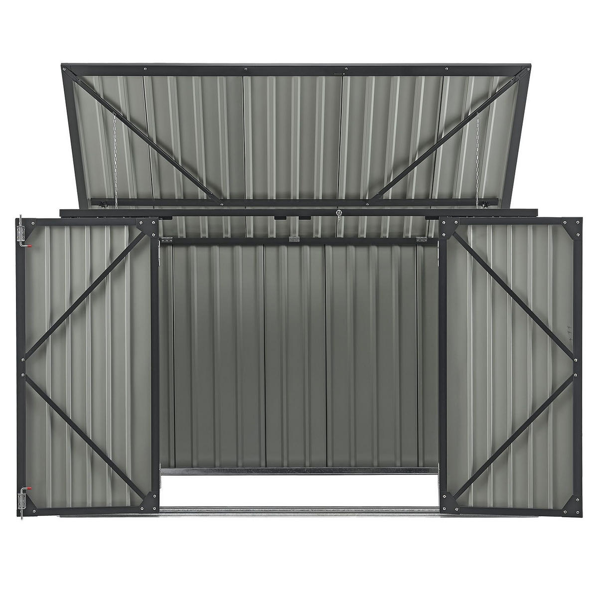 MÜLLTONNENBOX Namur Grau - Anthrazit, Metall (200/128/105cm) - Juskys
