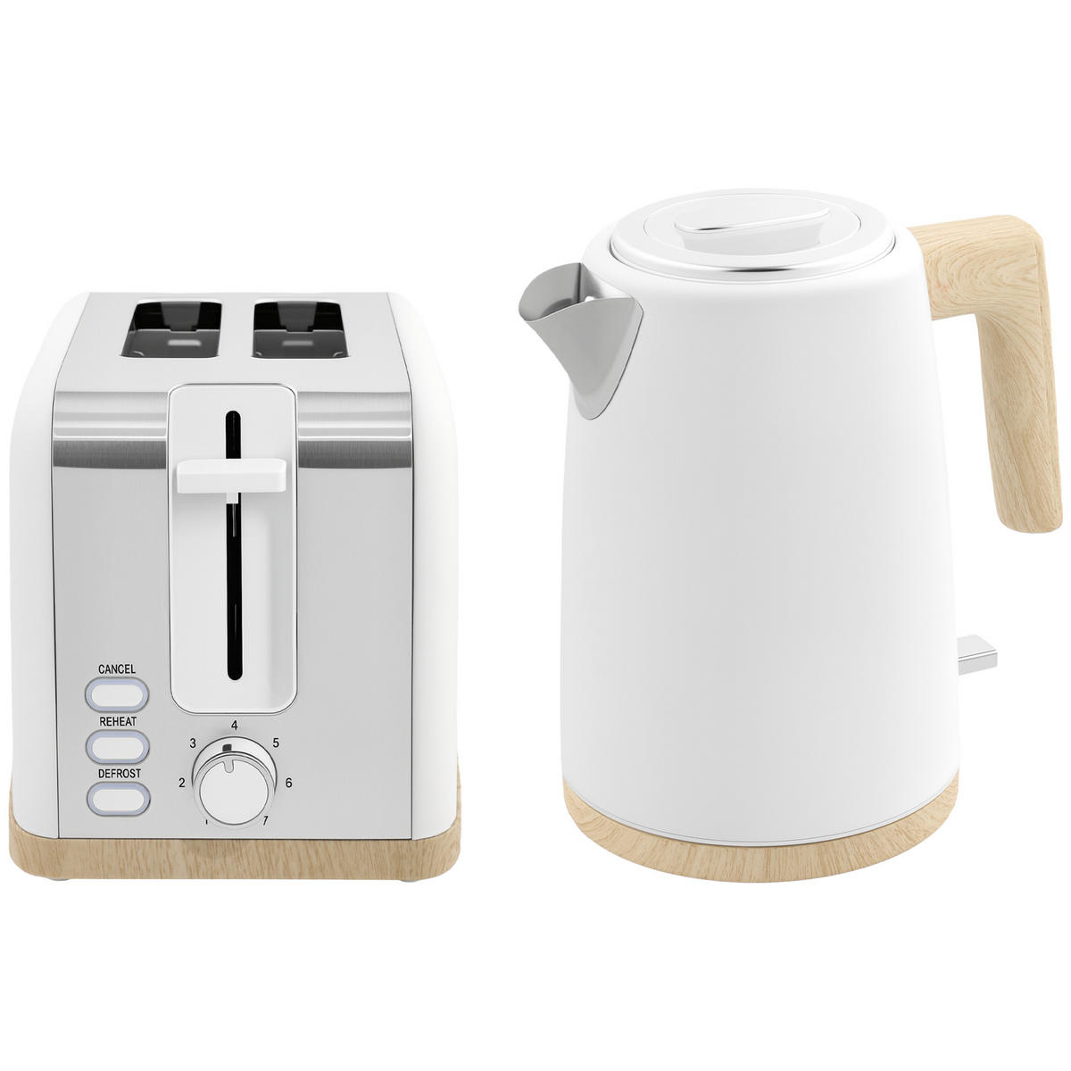 WASSERKOCHER-TOASTER-SET DE-17467 Weiß - Weiß, Metall (15.6/23.9/22.4cm) - ComfortXL