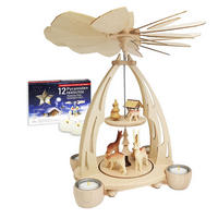 PYRAMIDE Rehe 20/24/35 cm - Multicolor, Holz (0.1/35/0.1cm) - Dekoteam24