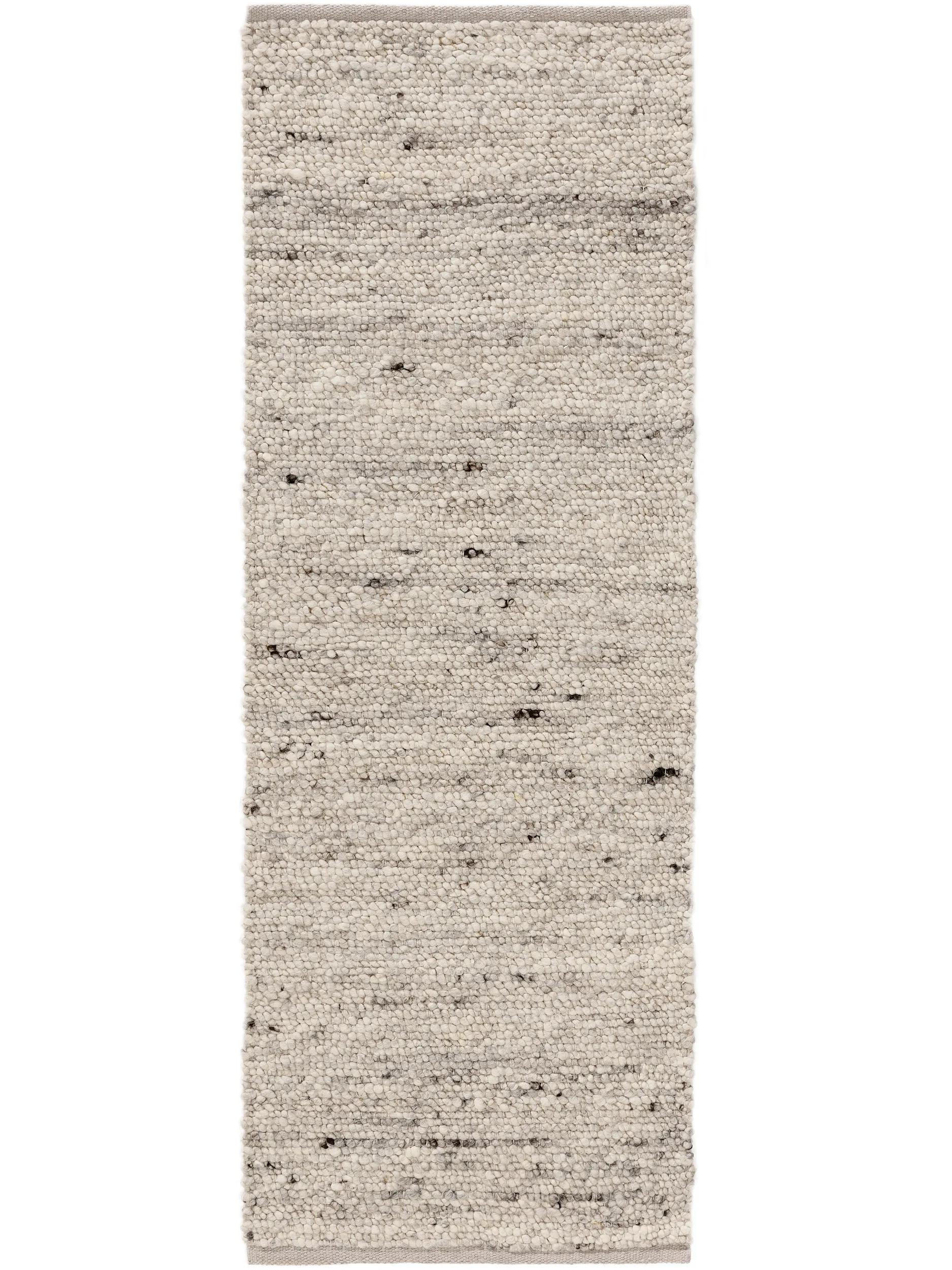 WOLLTEPPICH Finn Ivory Hellgrau 70x200 cm - Creme, Textil (70/200cm) - benuta Pure