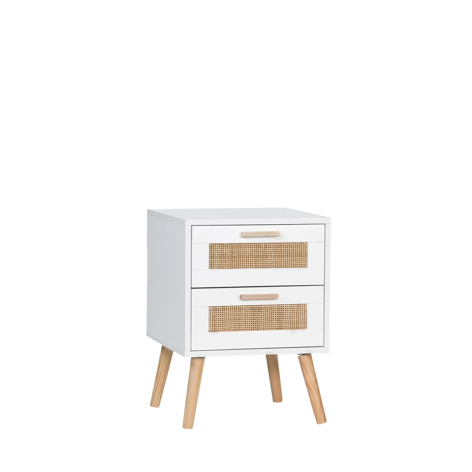 NACHTTISCH MIT 1 SCHUBLADE Tahiti Weiß 40 cm x 56 cm - Weiß, Holzwerkstoff (40/56/40cm)