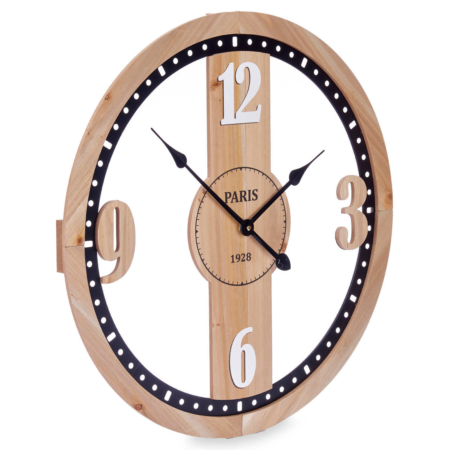 WANDUHR Loft-Stil Paris 1928 60 cm - Braun, Holzwerkstoff (60/60/4.5cm) - Giftdecor