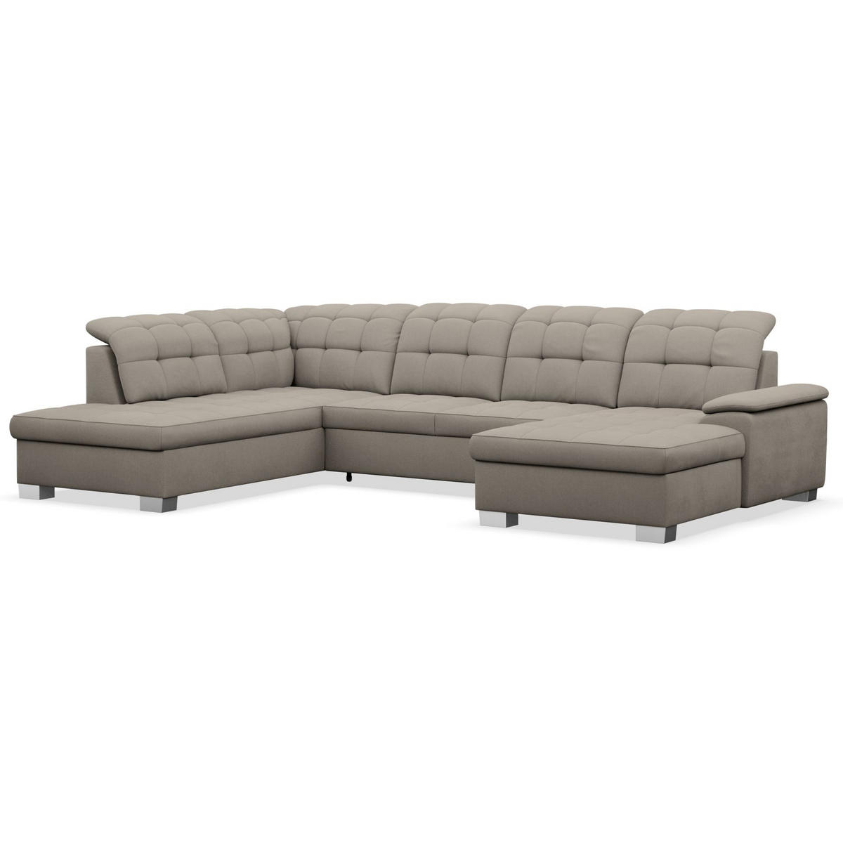 WOHNLANDSCHAFT Jamaal Taupe rechtsseitig - Taupe/Schwarz, Textil (330/106/212cm) - Selsey