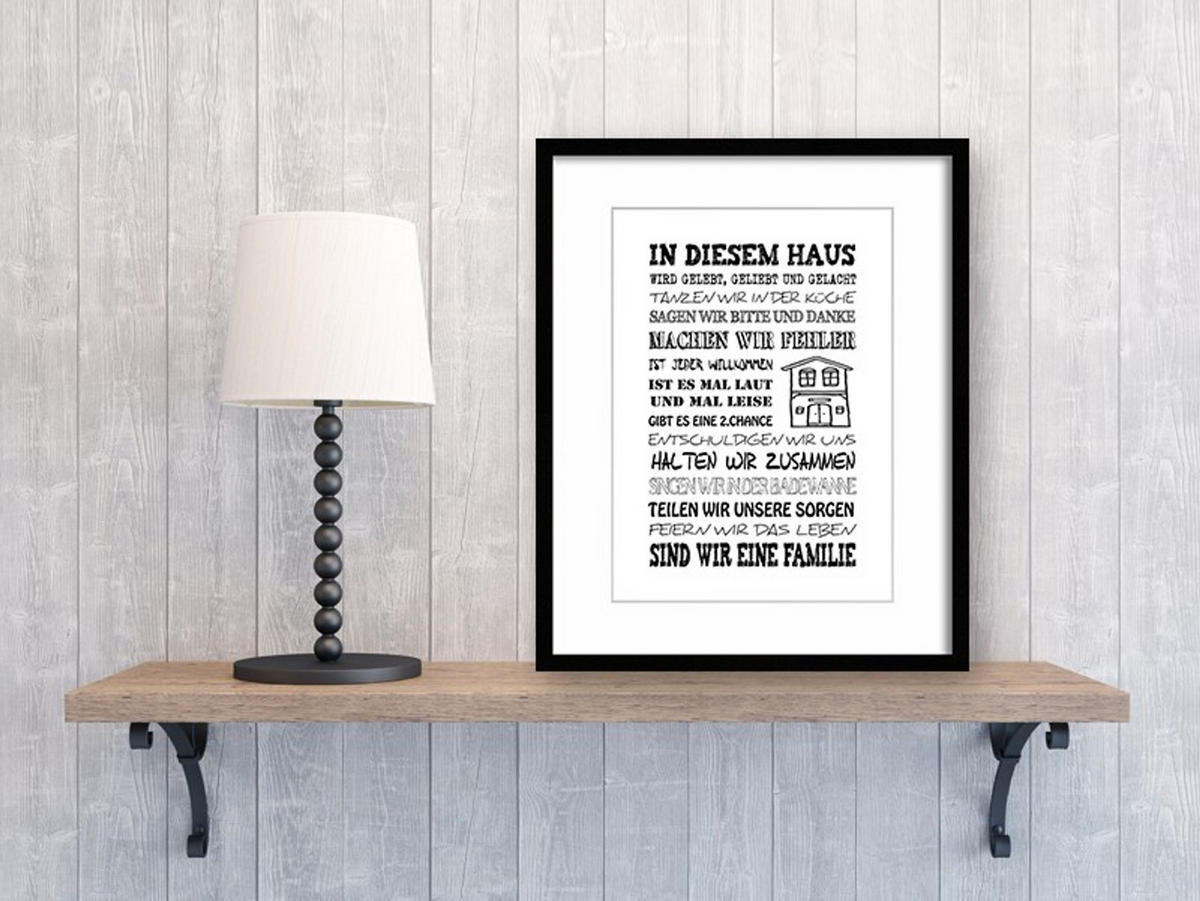POSTER DIN A4 21x29,7 cm Familie Zuhause Spruch - Weiß, Papier (21/29.7/2cm) - artissimo