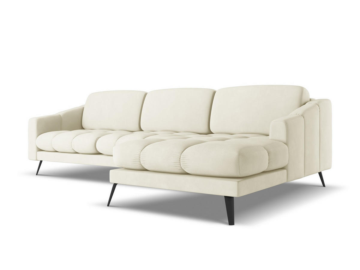 POUF Samt Stoff Schwarz - Schwarz, Kunststoff/Textil (102/40/62cm) - Makamii