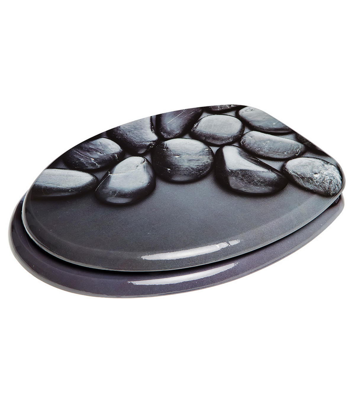 WC-SITZ Hot Stones - Grau, Holzwerkstoff (38/6/47cm) - Sanilo