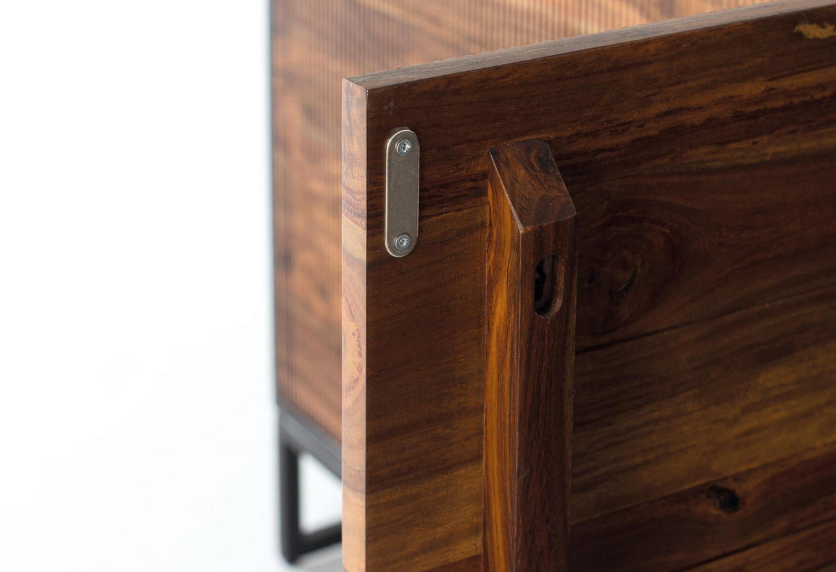 SIDEBOARD mit 4 Türen aus Palisander und Mangoholz - Schwarz, Holz (40/80/170cm) - Giner y Colomer