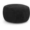 HOCKER Nano mit runder Form, 80x80 cm, Schwarz - Schwarz, Textil (80/48/80cm) - Beautysofa