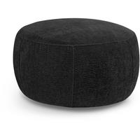 HOCKER Nano mit runder Form, 80x80 cm, Schwarz - Schwarz, Textil (80/48/80cm) - Beautysofa