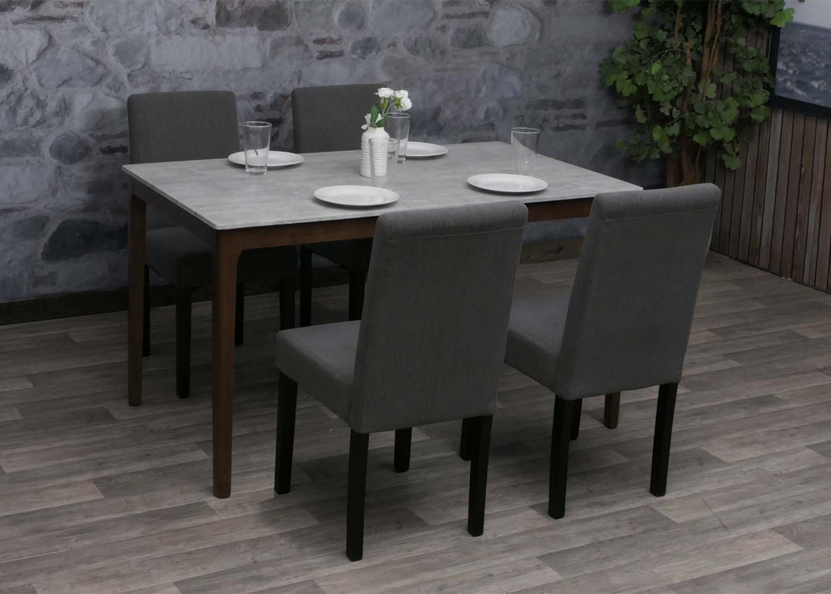 ESSZIMMERSTUHL Grau 4er-Set - Grau, Textil (42/90/50cm) - MCW