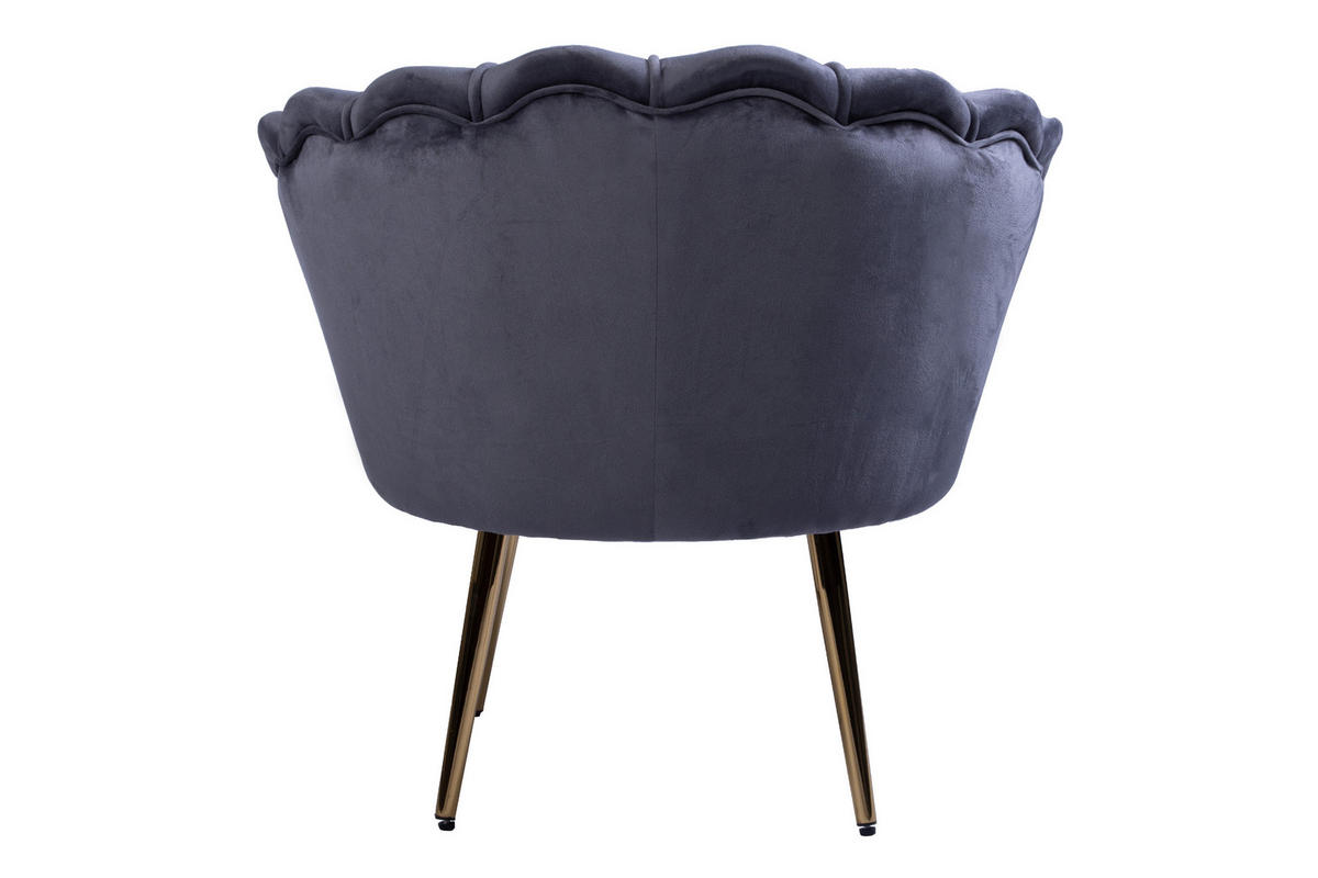 SESSEL BIGCHAIR - Anthrazit/Goldfarben, Textil/Metall (70/78/52cm) - SAM