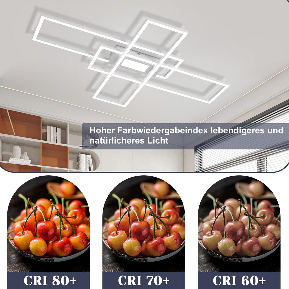 LED-DECKENLEUCHTE Lauren 99/70/7 cm - Weiß, Metall (99/70/7cm) - Nettlife