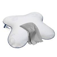 NACKENKISSEN Schmetterlingskissen BUTTERFLY inkl. grauem Baumwoll Schonbezug, 56x48x11,5, Seiten- & Seitenkippschläfer, cosyPUR® Memory Foam - Grau, Textil (48/56cm) - casimum