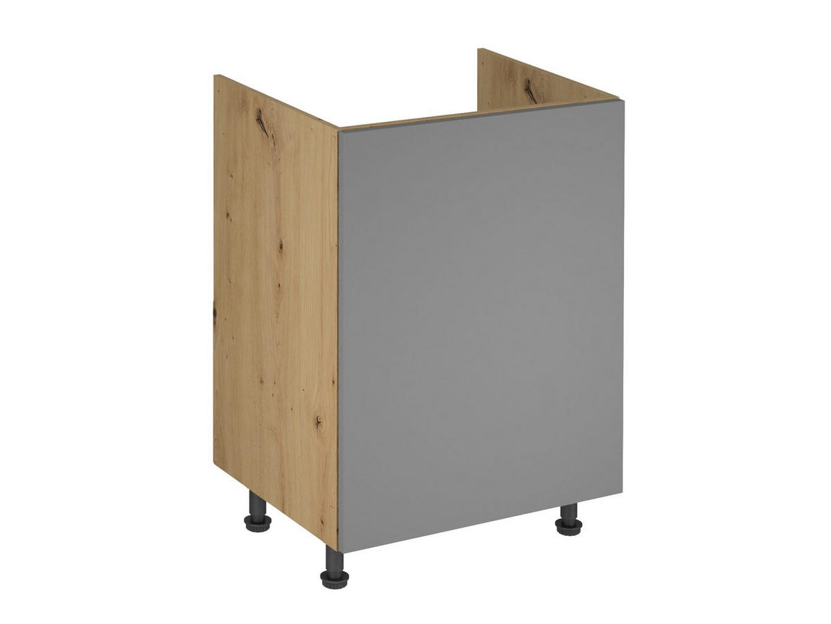 KÜCHENZEILE 240 - Langen KL2-M240 in Beige/Matt - Beige/Schwarz, Holz/Metall (240/212/58cm)