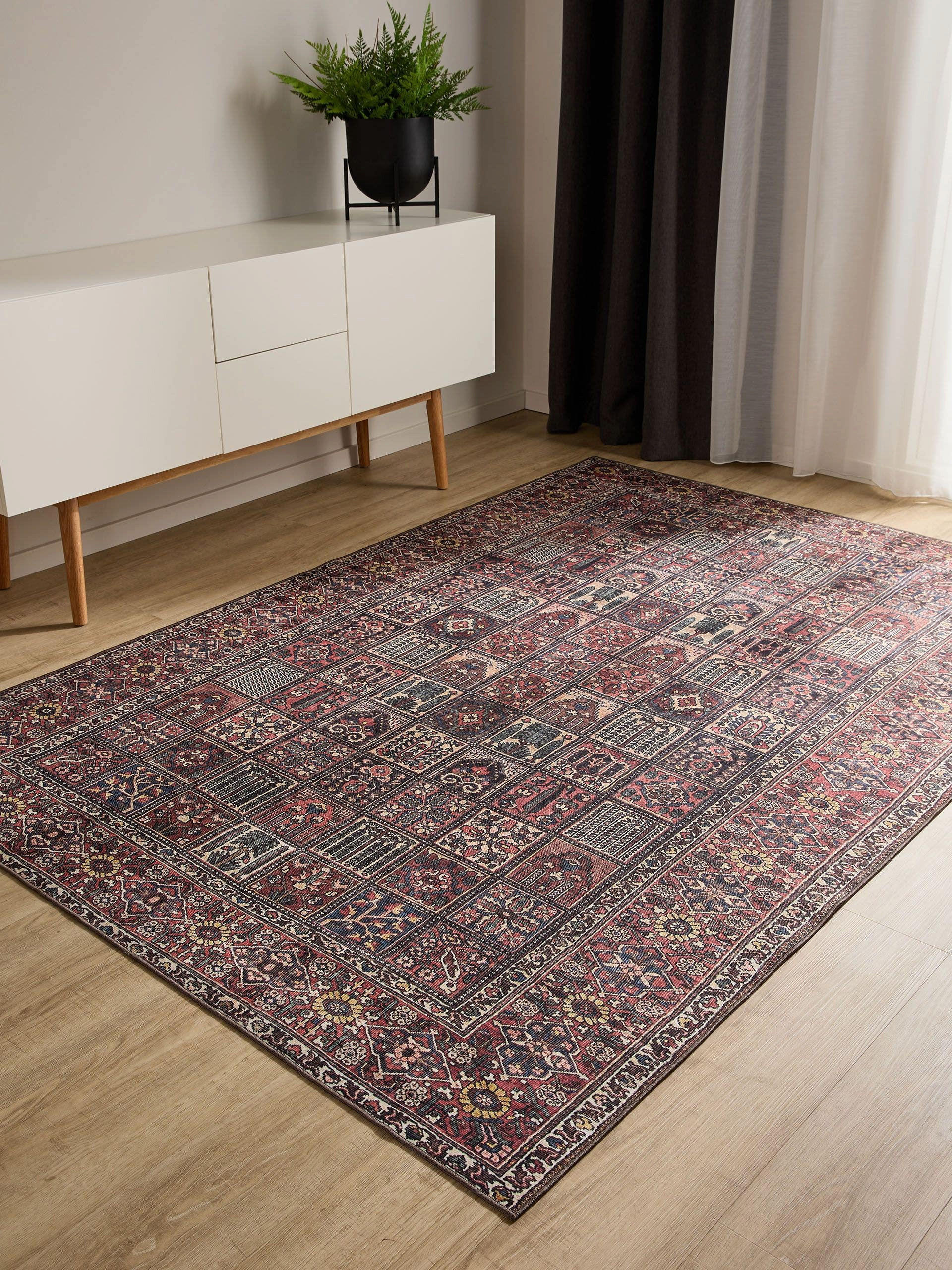 VINTAGE-TEPPICH George waschbar 80x150 cm - Rot/Multicolor, Kunststoff (80/150cm) - benuta