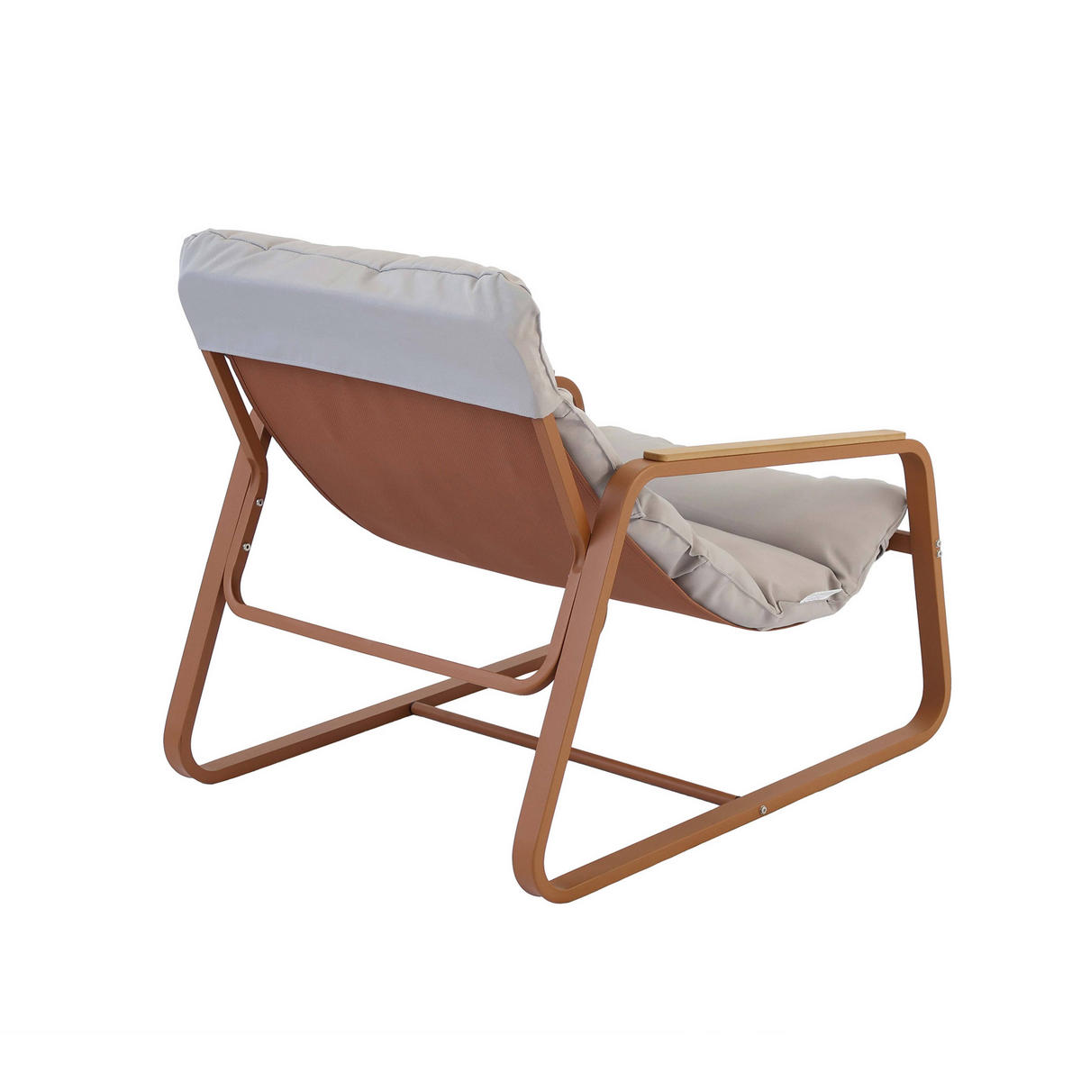 GARTEN-RELAXSESSEL mit Fußstütze, Terrakotta - Braun, Textil (72/77/91cm) - Oviala